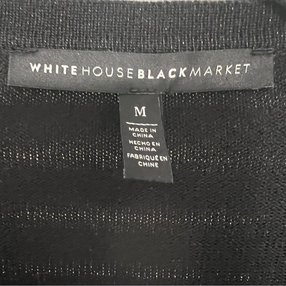 WHBM shimmery glittery black open front draped style cardigan sweater- Size M - Picture 5 of 7